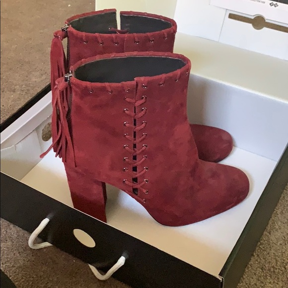 Karl Lagerfeld Red Suede Boot - Picture 1 of 11